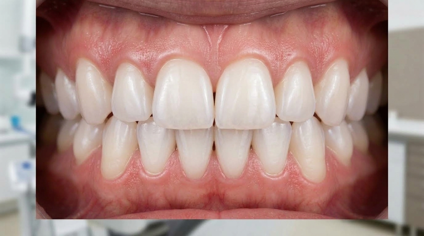 Clean, whitened teeth after professional treatment at NIRAM DENTAL CARE